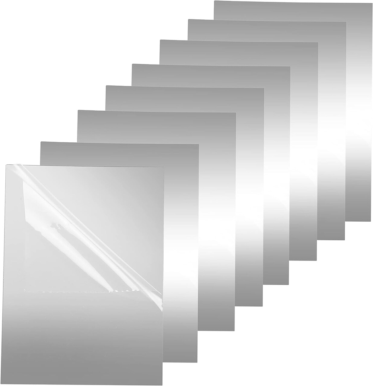 Stick On Mirror Tiles 6 x 9 Inches - Flexible Mirror Tape Sheets, Non-Glass Self Adhesive Stick on Mirror Tiles, Cut Mirror Stickers to Size, Peel and Stick, Great for Crafts and Mirror Wall